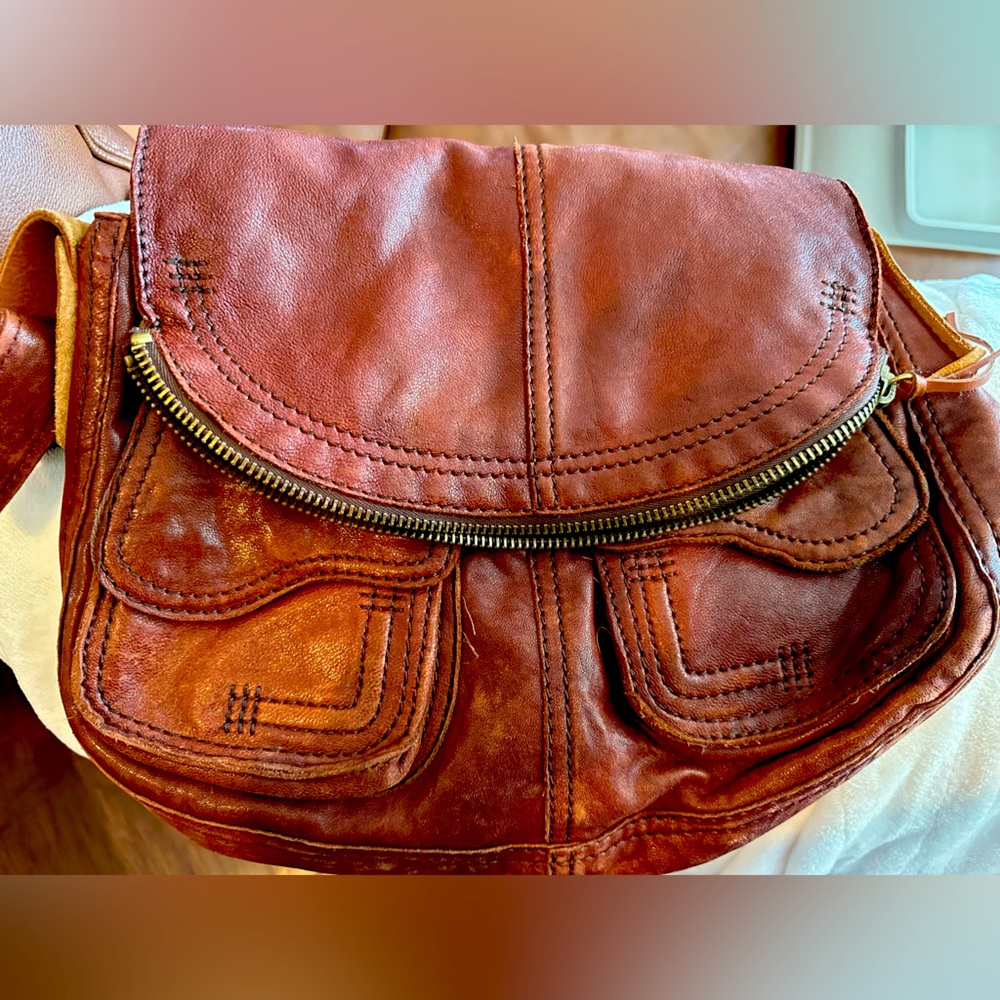 Lucky Brand, brown leather handbag